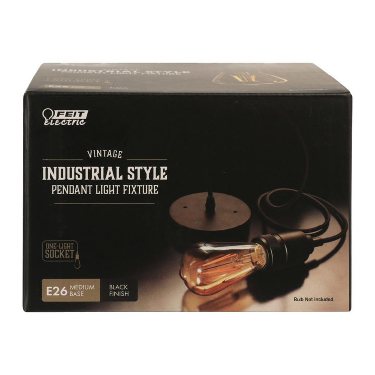 Matte Black and Bronze Industrial Pendant Light