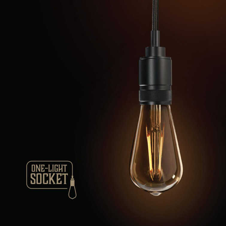Matte Black and Bronze Industrial Pendant Light