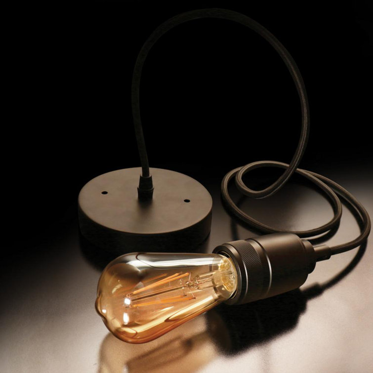 Matte Black and Bronze Industrial Pendant Light