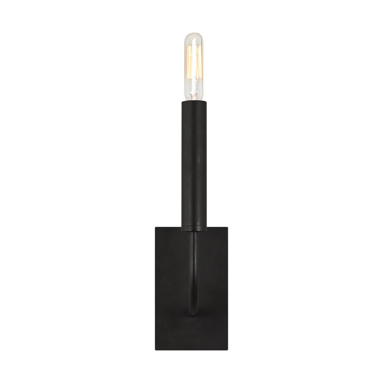 Aged Iron Nickel Cylinder Dimmable Wall Sconce with White Linen Shade