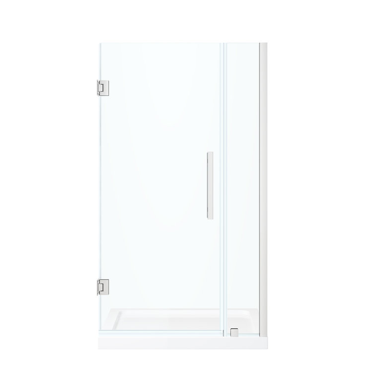 Tampa-Pro 36'' Chrome Frameless Alcove Shower Kit with Acrylic Base