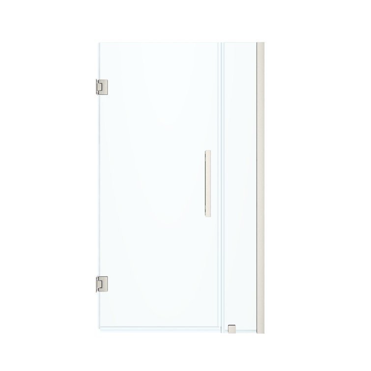 Tampa-Pro 72" Satin Nickel Frameless Shower Enclosure Kit