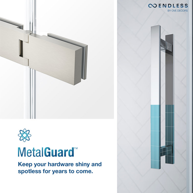Black Frameless Corner Shower Kit with Tempered Glass Panels