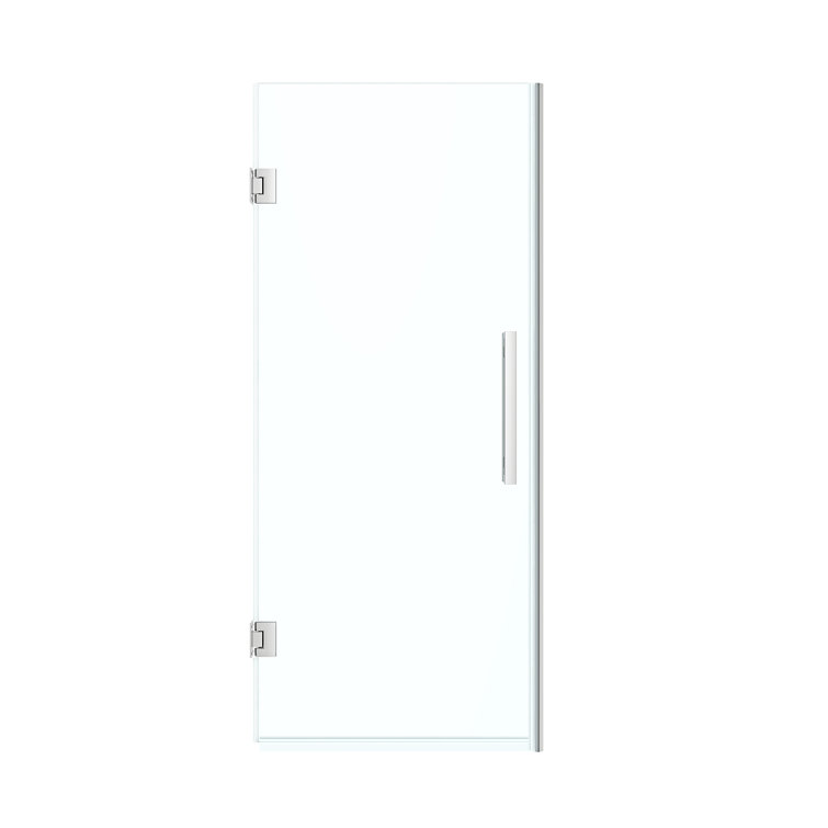 Chrome Frameless Hinge Alcove Shower Door Kit with Tempered Glass