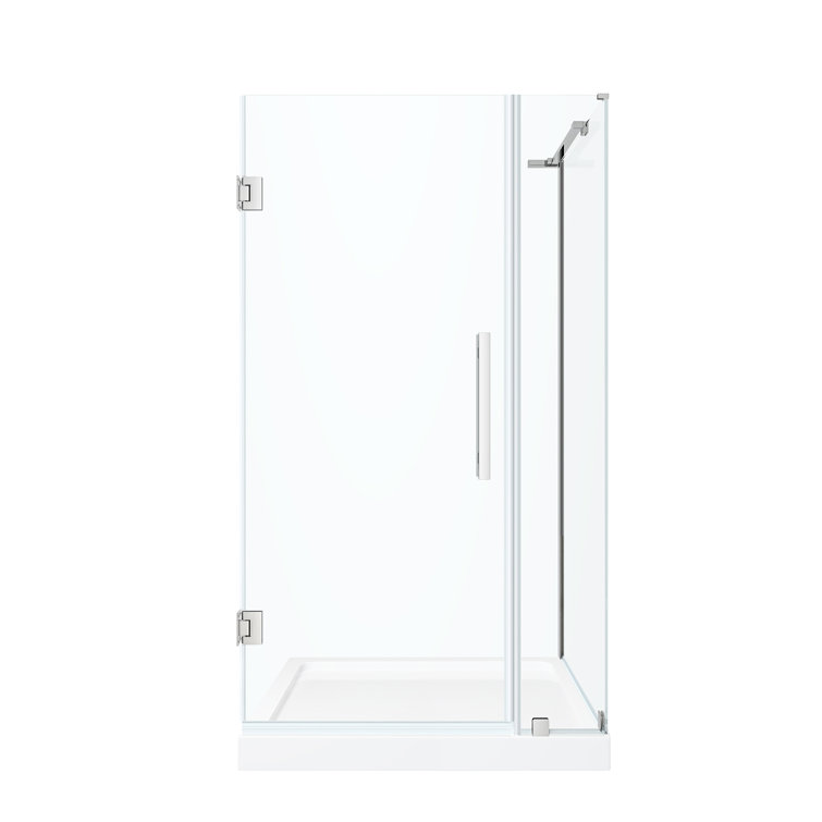 Endless Tampa-Pro 36'' Chrome Frameless Corner Shower Kit with Acrylic Base