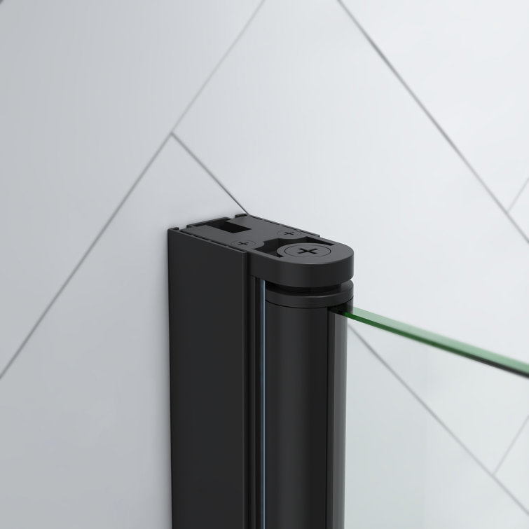 Pasadena 36.5" x 72" Frameless Black Glass Shower Kit