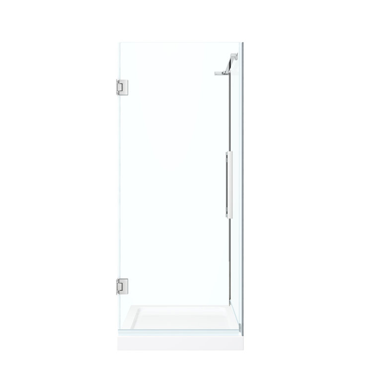 Chrome Frameless Corner Shower Kit with Tempered Glass Panels