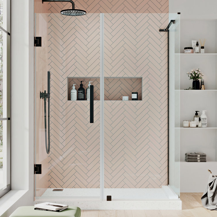 Tampa-Pro Oil Rubbed Bronze Frameless Corner Shower Enclosure