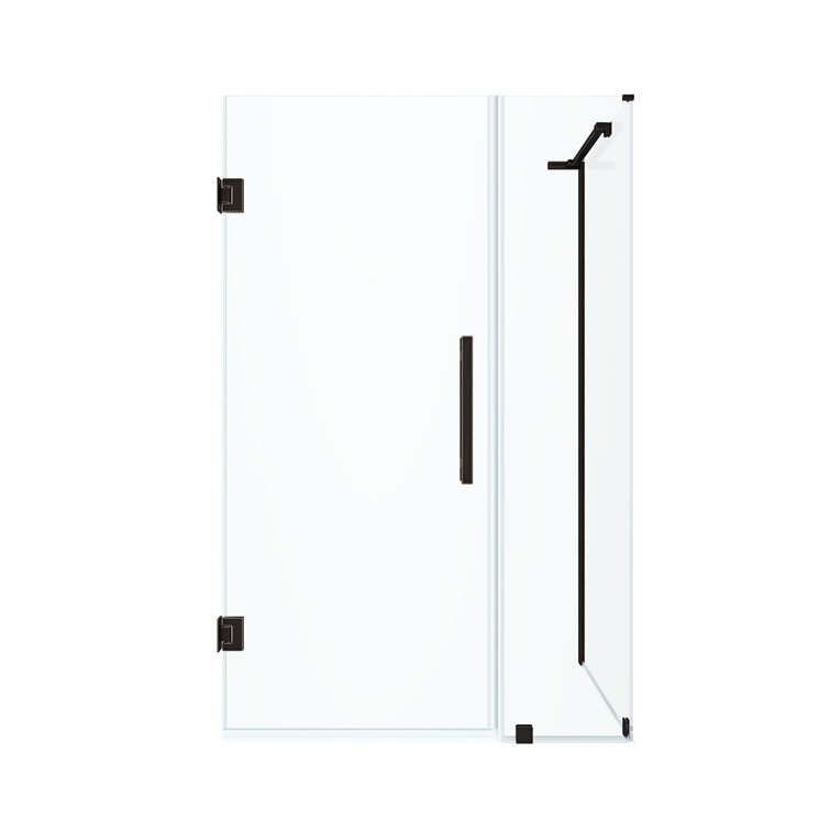 Tampa-Pro Oil Rubbed Bronze Frameless Corner Shower Kit with Tempered Glass