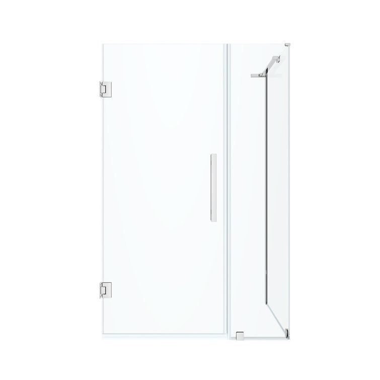 Tampa-Pro 43" Wide Chrome Frameless Corner Shower Enclosure