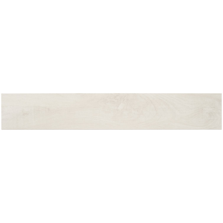 White 8" x 48" Matte Porcelain Wood Look Tile