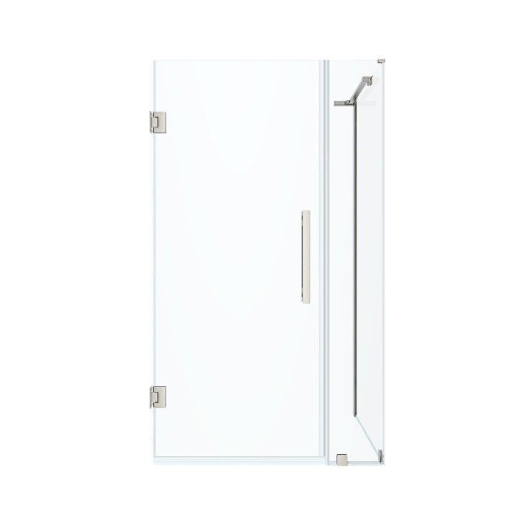 Nickel Frameless Corner Shower Kit with Tempered Glass Panels