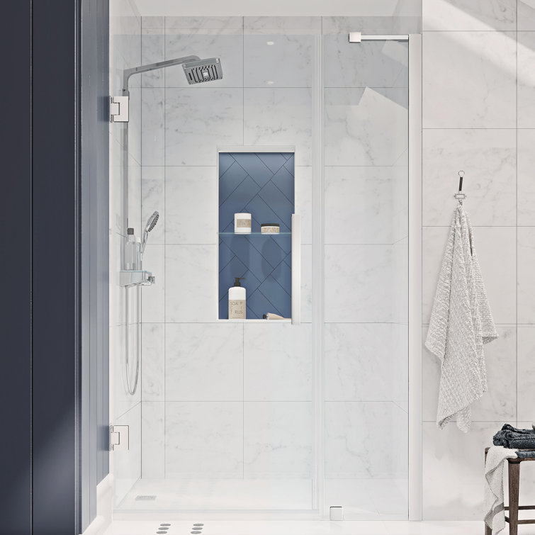 Tampa-Pro 43'' W 72'' H Frameless Chrome Shower Kit