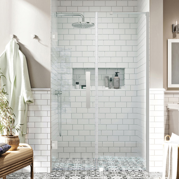 Tampa-Pro 56" x 72" Chrome Frameless Shower Door Kit