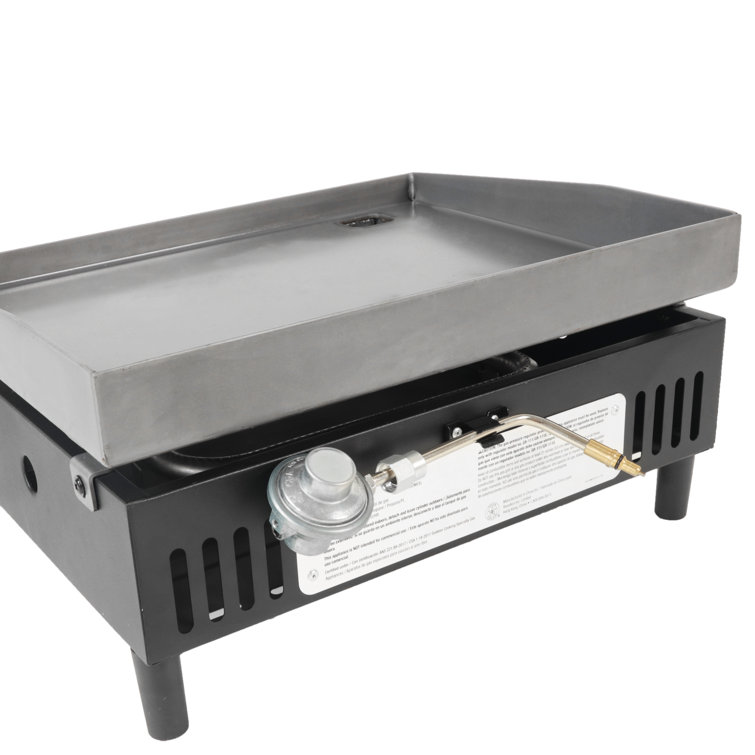 19-Inch Black Stainless Steel Portable Propane Gas Griddle