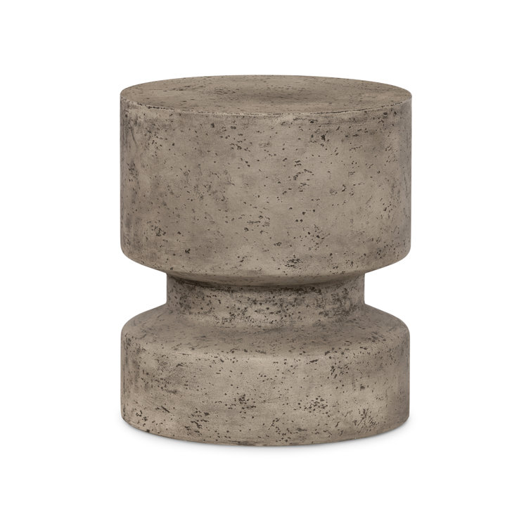 Everett Graphite Round Concrete Outdoor Side Table