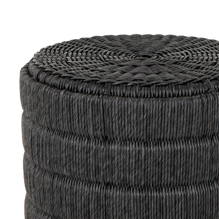Satomi Dark All-Weather Wicker Round Side Table
