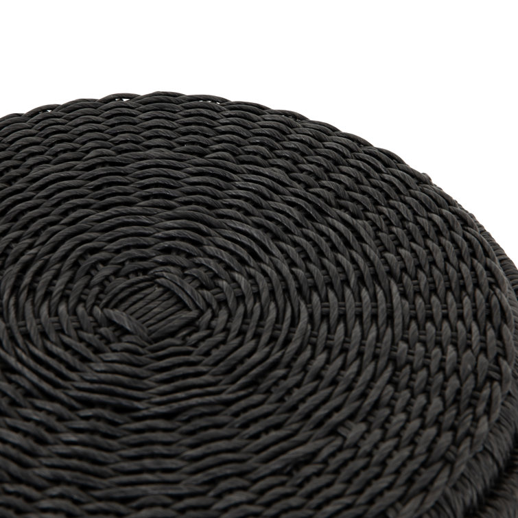 Satomi Dark All-Weather Wicker Round Side Table