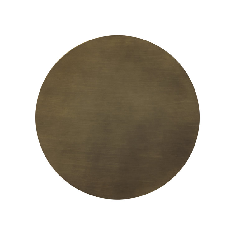Round Brown and Gold Marble Outdoor Coffee Table