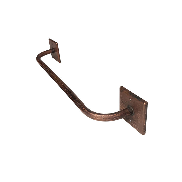 18" Hand Hammered Copper Wall Mounted Towel Bar in Oil Rubbed Bronze