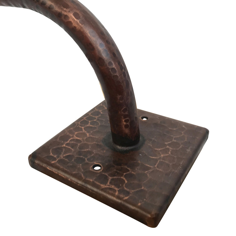 18" Hand Hammered Copper Wall Mounted Towel Bar in Oil Rubbed Bronze