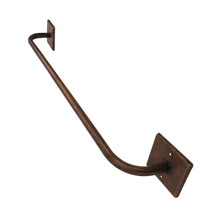 30" Oil Rubbed Bronze Hand Hammered Copper Wall Mounted Towel Bar