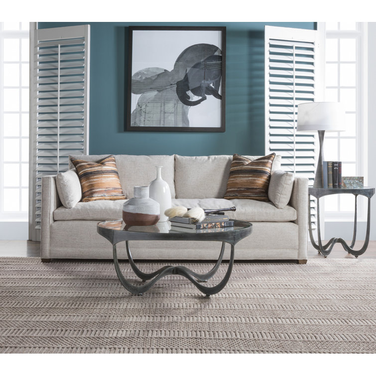 Elegant Sophie 26" Silver Round Metal & Glass End Table
