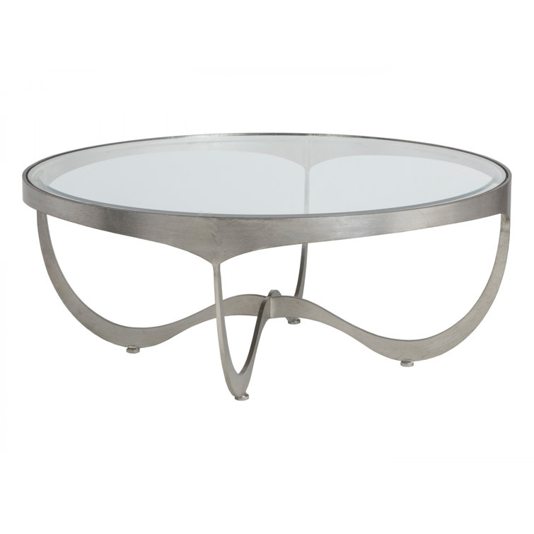 Sophie Round Silver Glass Cocktail Table
