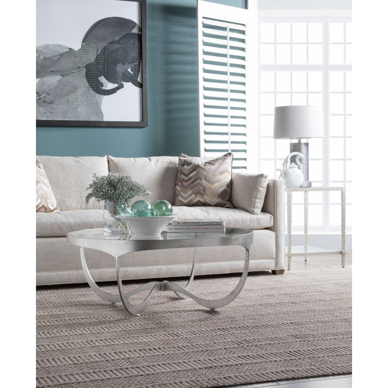 Sophie Round Silver Glass Cocktail Table