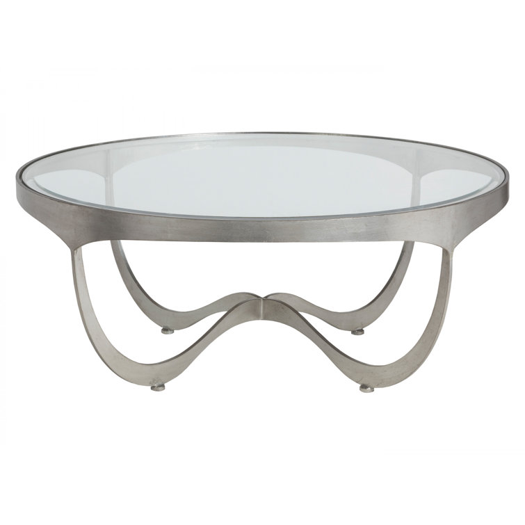 Sophie Round Silver Glass Cocktail Table