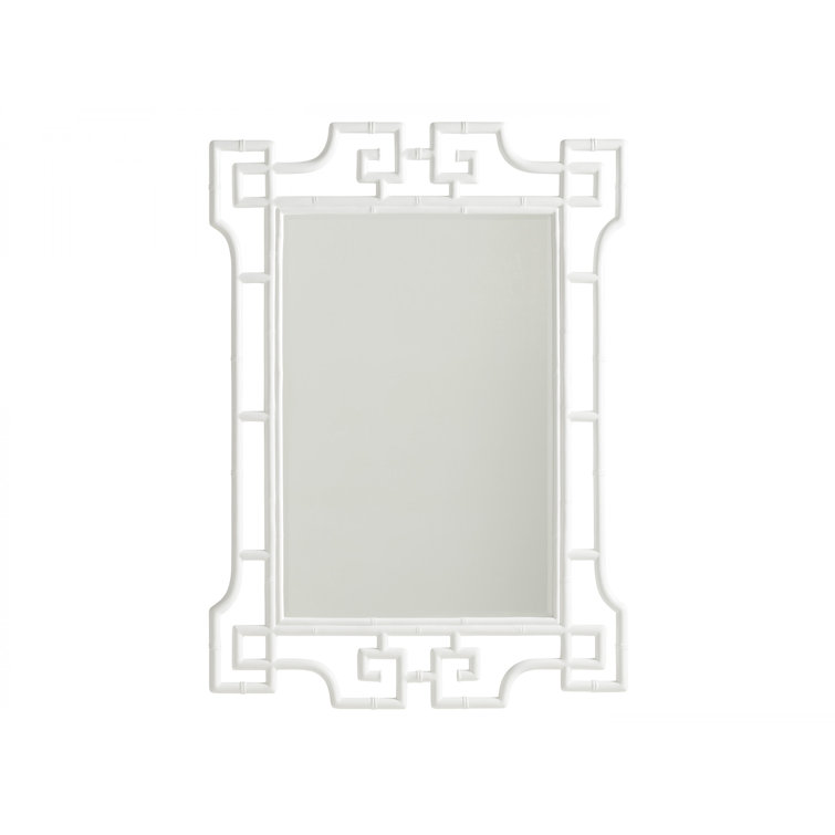 Transitional White Wood Rectangular Vanity Mirror