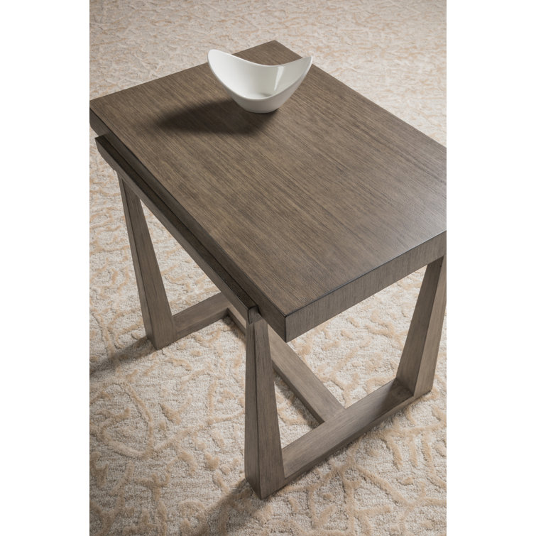 Grantland Warm Gray Mahogany Rectangular End Table