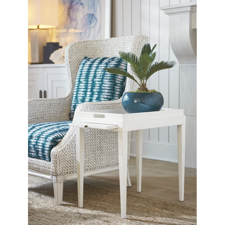 Shell White Mahogany Rectangular End Table