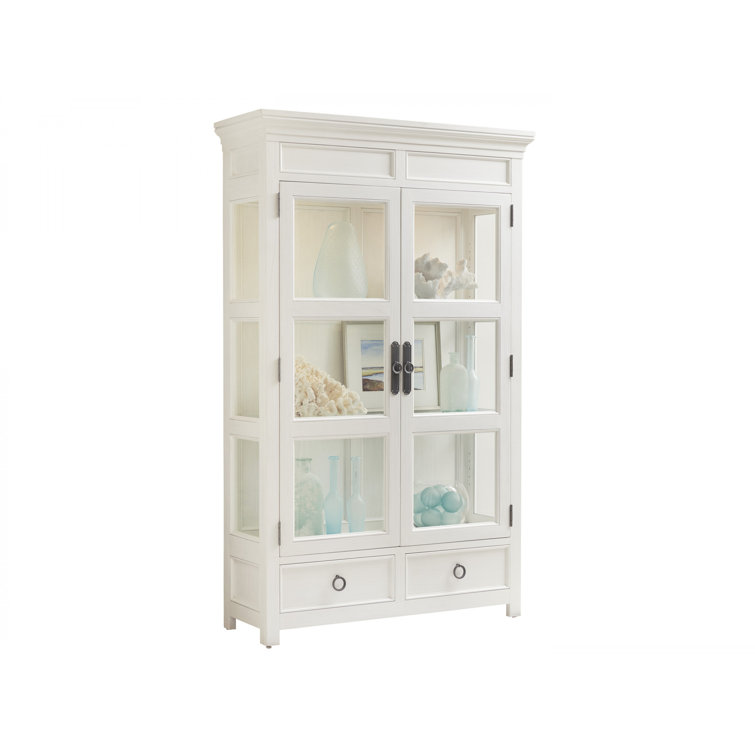 Ocean Breeze Sanctuary 56" Shell White Lighted China Cabinet