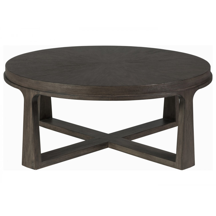 Contemporary Medium Brown Mahogany Round Coffee Table