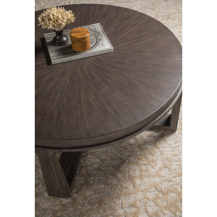 Contemporary Medium Brown Mahogany Round Coffee Table