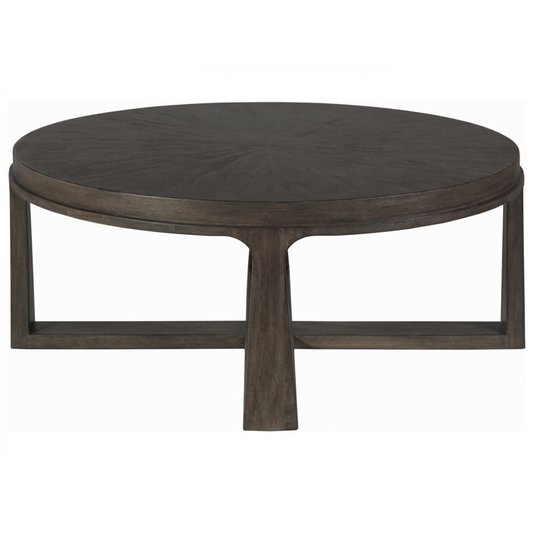 Contemporary Medium Brown Mahogany Round Coffee Table