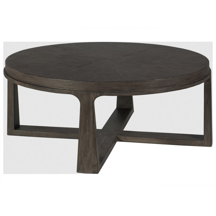 Contemporary Medium Brown Mahogany Round Coffee Table