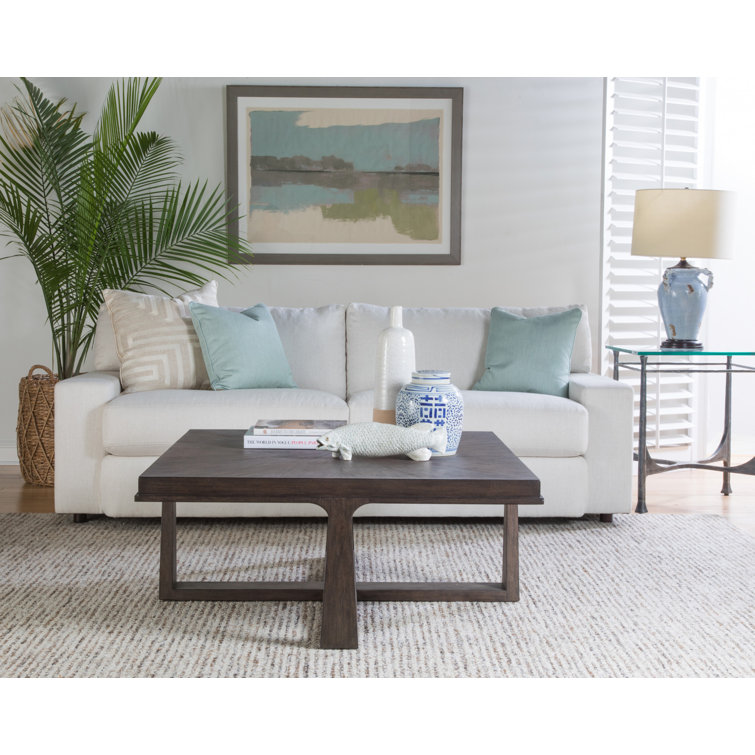 Rousseau 42.5" Brown Mahogany Square Coffee Table