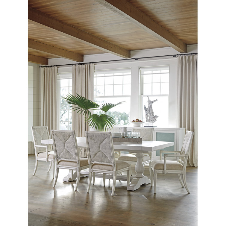 Sandy White Rattan Transitional Side Chair 21"W