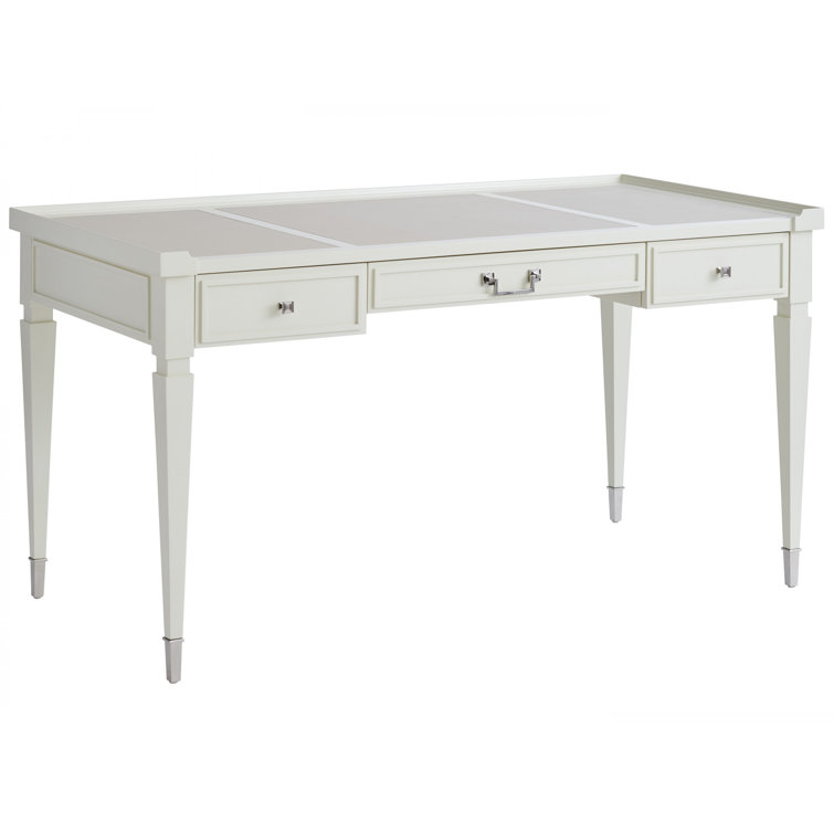 White Maple Contemporary Writing Desk with Drawers