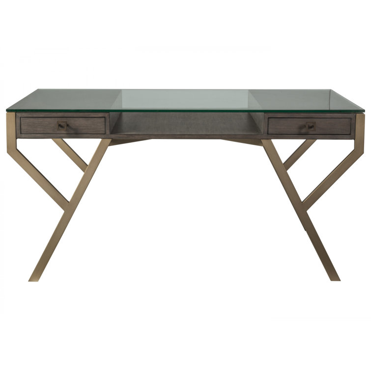 Antico Brown 60.75" Home Office Desk with Drawers