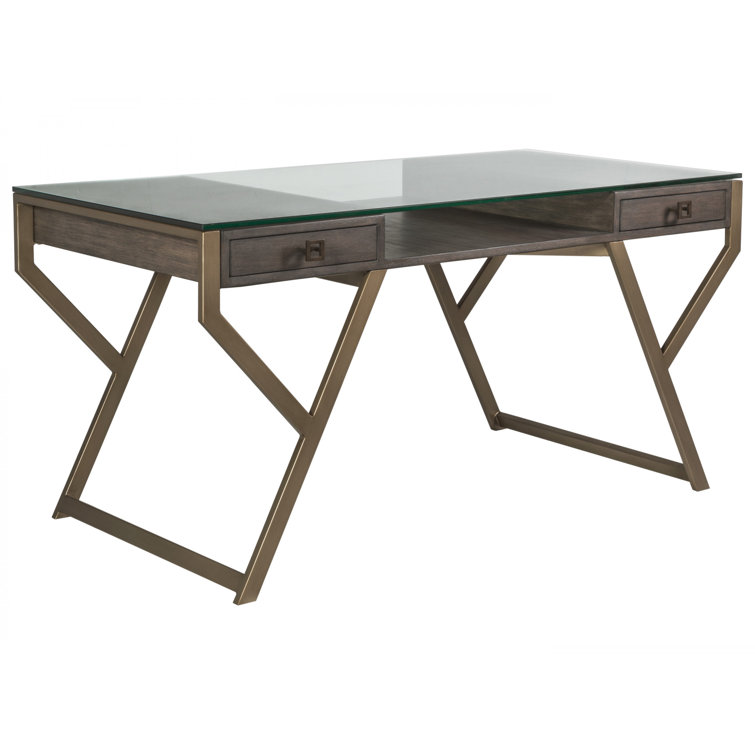 Antico Brown 60.75" Home Office Desk with Drawers