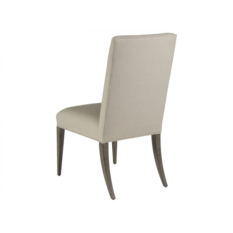 Grigio Finish Madox Linen-Cotton Blend Upholstered Parsons Side Chair