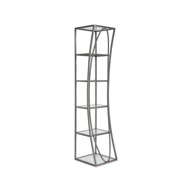 Ellipse Slim Silver Leaf Etagere Bookshelf