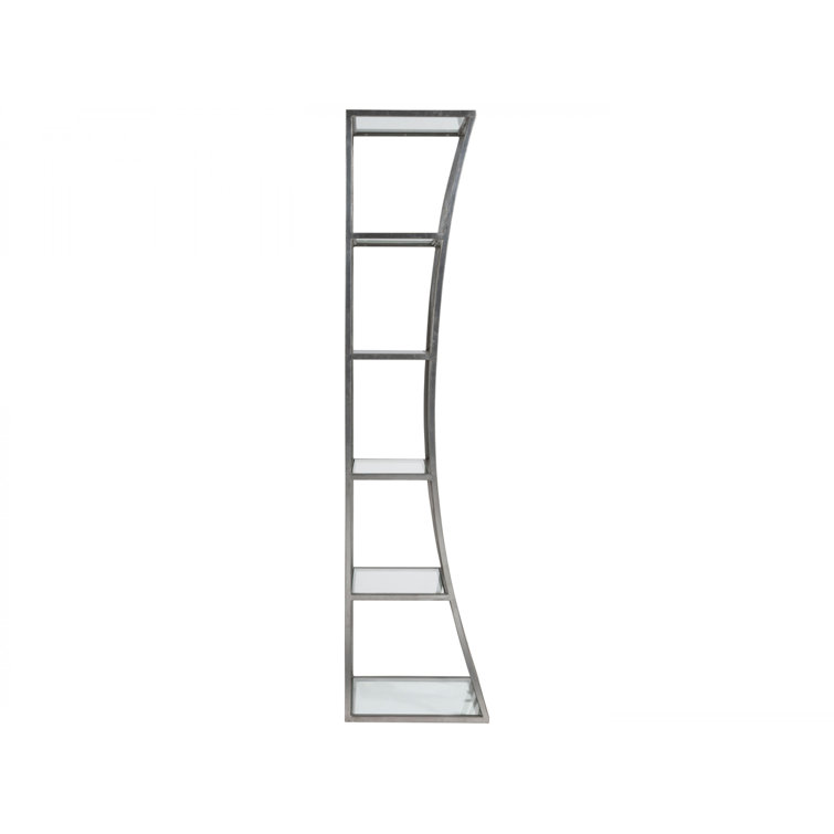 Ellipse Slim Silver Leaf Etagere Bookshelf