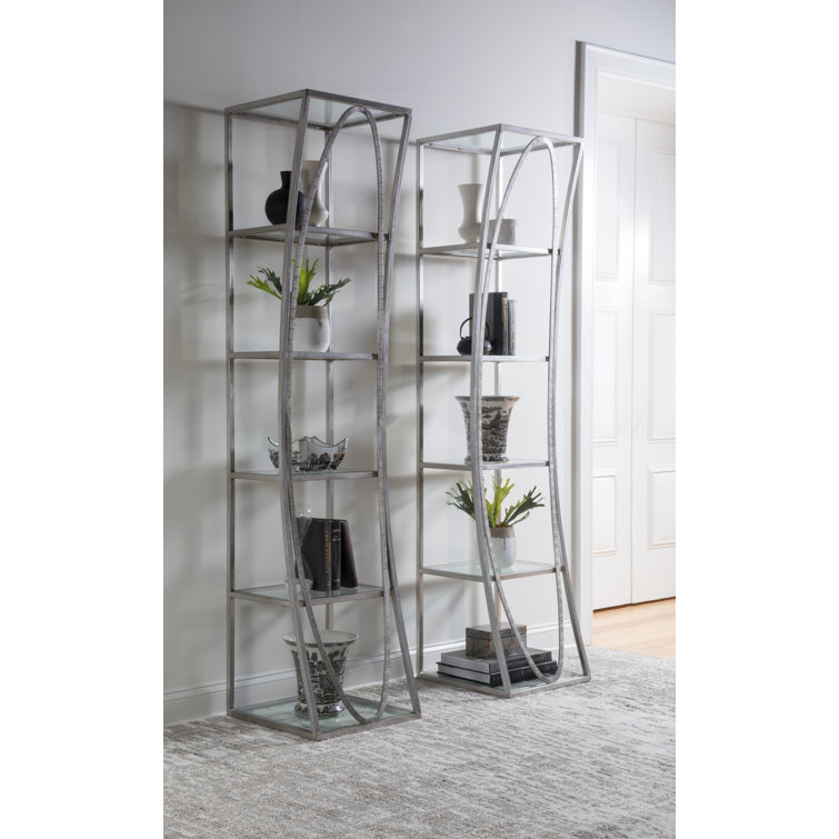 Ellipse Slim Silver Leaf Etagere Bookshelf