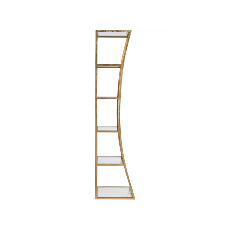 Ellipse Gold Leaf Slim Etagere with 5 Shelves