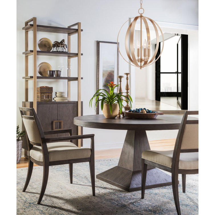 Transitional Warm Brown Wood and Metal Bookcase with Adjustable Shelves