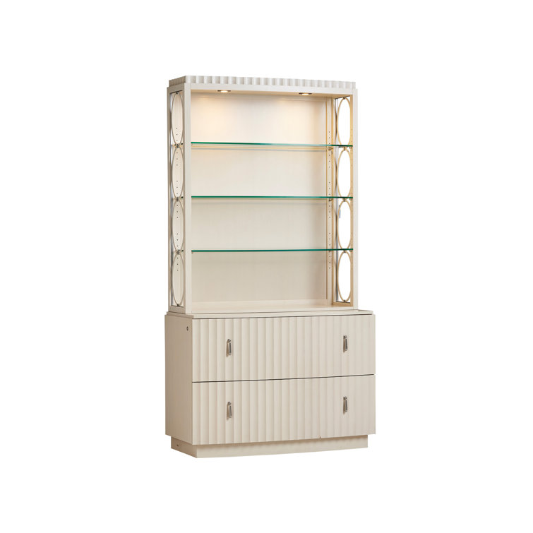 White Transitional Lockable 2-Drawer File Chest